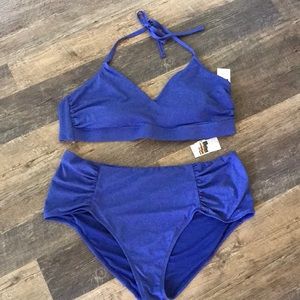 Time and Tru Blue Sparky Bikini Set